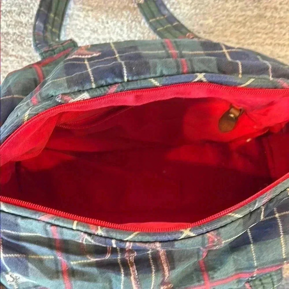 Vintage Polo by Ralph Lauren Dark Green Plaid Shoulder Bag - Picture 4 of 10